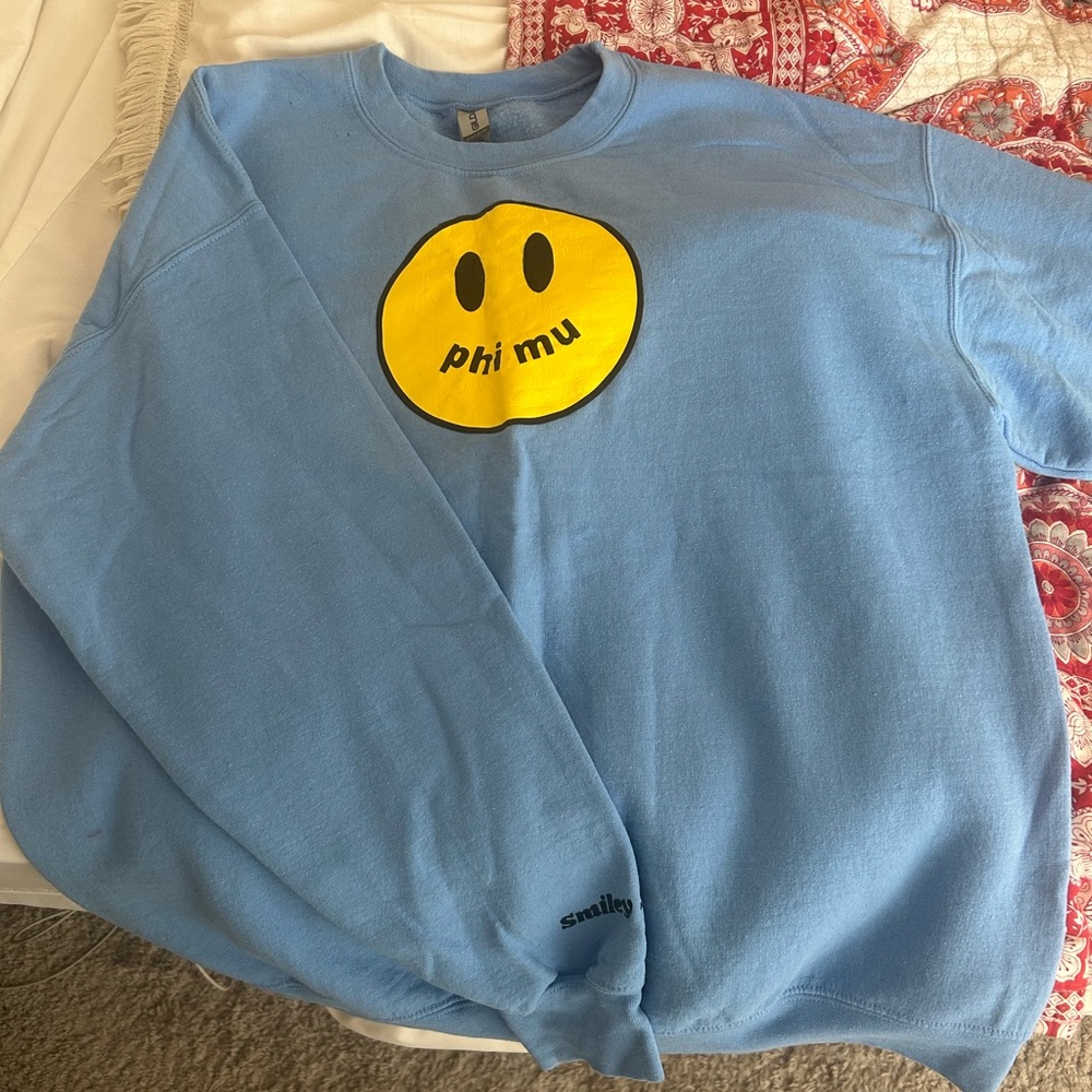 Blue Smiley Phi Mu Sweatshirt